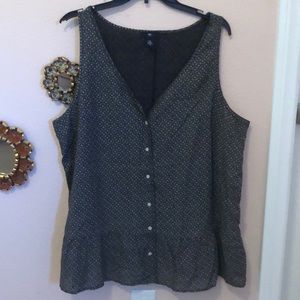 Black and White Patterned Blouse
